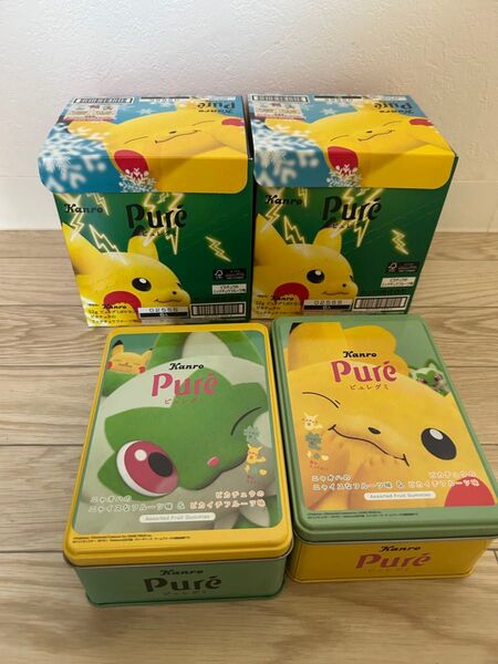 【ポケモン缶(空箱)のおまけ付】ピュレグミ ポケモンピカチュウのミックチュウフルーツ味6個入×2箱
