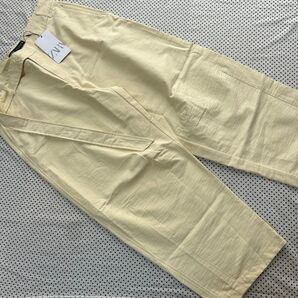 ZARA ワイドパンツ M クリームイエロー 未使用 タグ付き