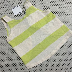 【新品未使用】ZARA タンクトップ ストライプ グリーン×生成り 116㎝