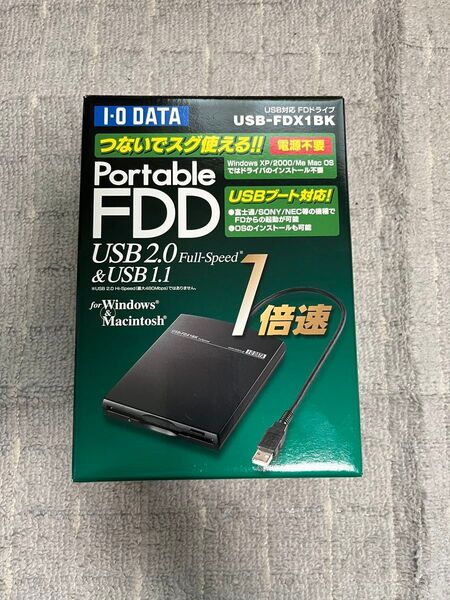 I-O DATA USB-FDX1BK USB 2.0 FullSpeed対応 1倍速 FDドライブ