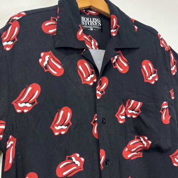 ザ ローリング ストーンズ 開襟 ロック バンド ベロ マーク ロゴ tシャツ カットソー トップス ショート スリーブ 半袖