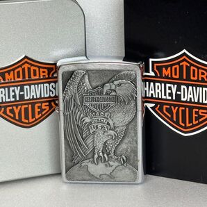 ジッポー ジッポ ハーレーダビッドソン ロゴ アメリカモデル バイク 二輪 モーターサイクル ブラッシュド クローム イーグル 鷹