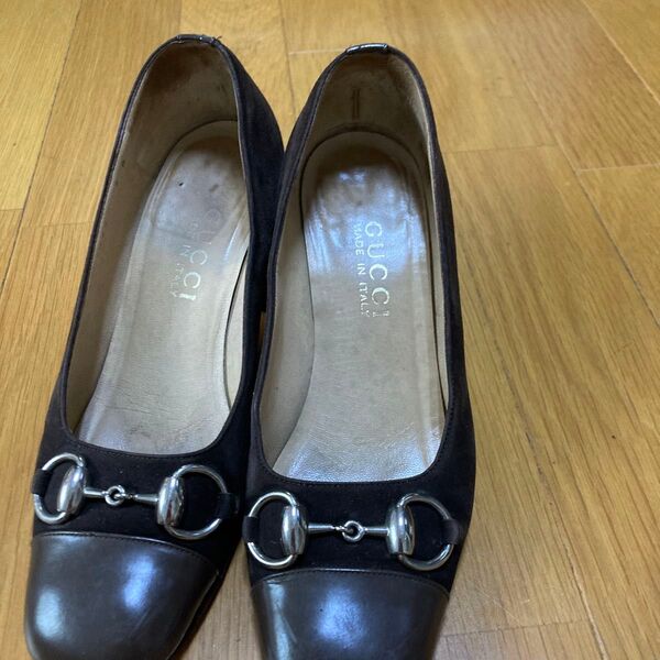 GUCCI ホースビット パンプス ブラウン スエード