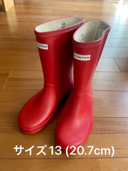 HUNTER キッズ レインブーツ レッド 20.7cm 長靴
