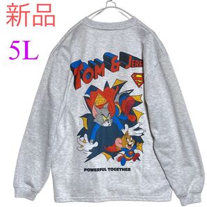 《新品》トム&ジェリー トムジェリ メンズ ロンt 長袖tシャツ 5L 大きいサイズ オーバーサイズ バックプリント