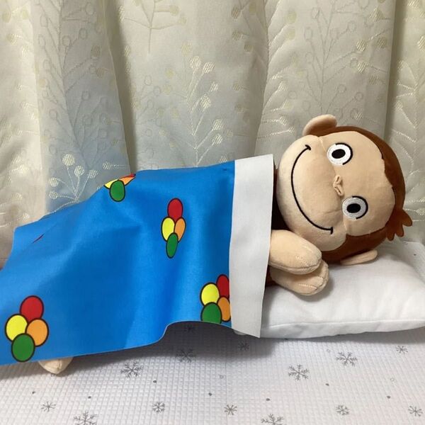 おさるのジョージ LLぬいぐるみ SLEEP 眠り ねむり 40cm ★圧縮袋にて配送