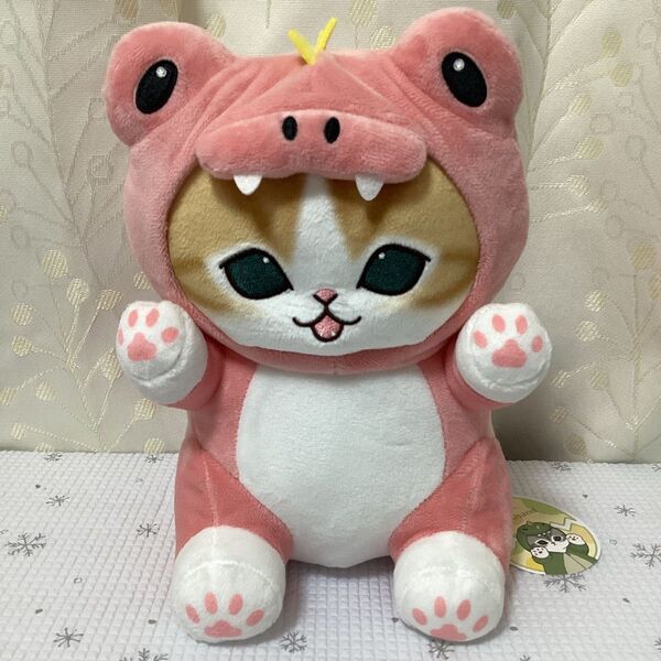 mofusand モフサンド かいじゅうにゃん BIGぬいぐるみ ピンク 24cm(うさ耳含む) ★圧縮袋にて配送