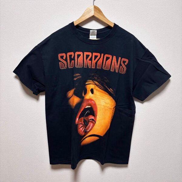 SCORPIONS スコーピオンズ 半袖 Tシャツ 黒 Lサイズ ロックバンド 半袖 クルーネック ブラック 黒