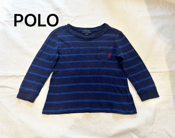 POLO ラルフローレン ポロ 長袖 カットソー Tシャツ ボーダー 12m 70 80 キッズ ベビーRALPH LAUREN