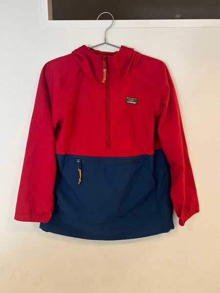 LL BEAN ナイロン フード パーカー プルオーバー アウトドア 登山 キャンプ キッズ エルエルビーン 140 150