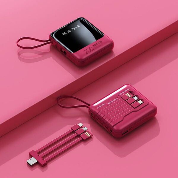 モバイルバッテリー 大容量 20000mAh 携帯充電器 ケーブル内蔵 USB タイプType-C ライトニング iPhone対応