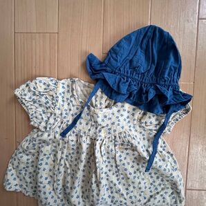 SHEIN 小花柄チュニック 帽子付き 70サイズ