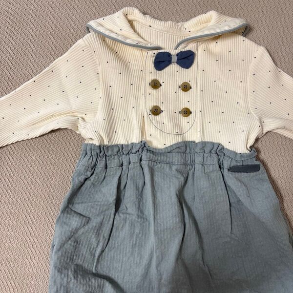 ベビー服 ロンパース アプレレクール おめかしカバーオール 70 男の子 カバーオール 子供服