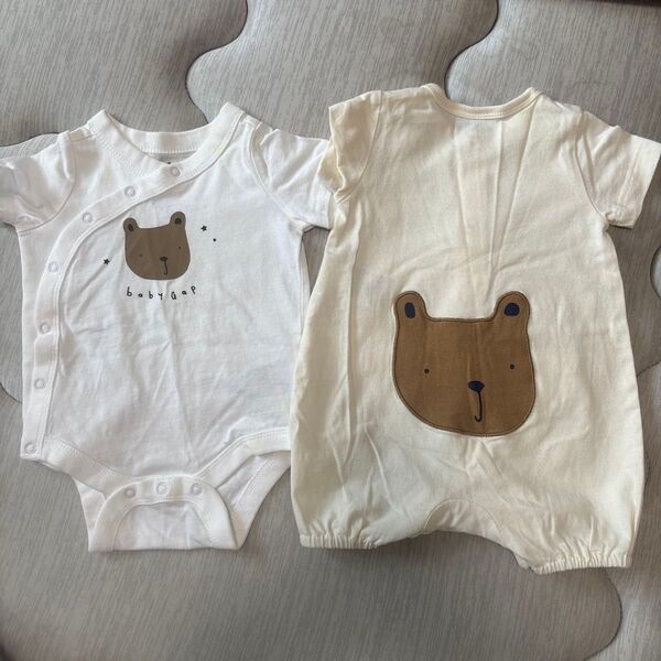 新生児 ベビー服 GAP 2枚セット クマ ロンパース ベビー ボディスーツ ベビー服