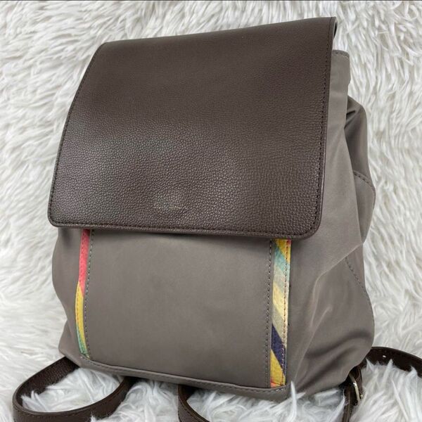 Paul Smith ポールスミス バックパック マルチストライプ リュックサック スワール レザー ナイロン