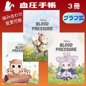 No.650・651・652 ハンドメイド 血圧手帳 グラフ式 3冊セット