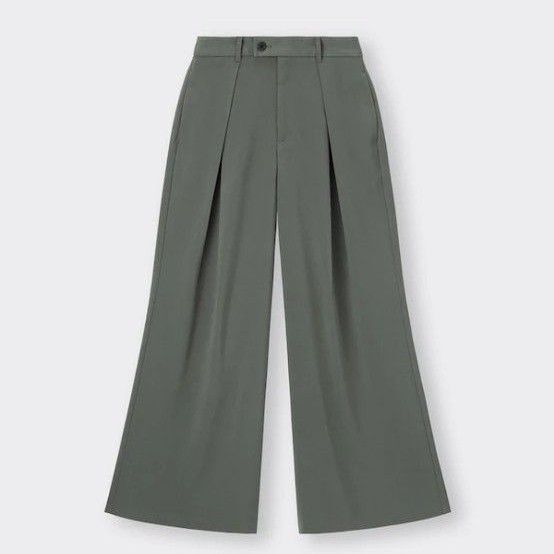 【美品】GU スーパーワイドパンツ+E グレー M