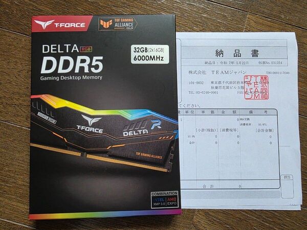 T-FORCE DELTA TUF Gaming Alliance RGB DDR5 6000MHz メモリ