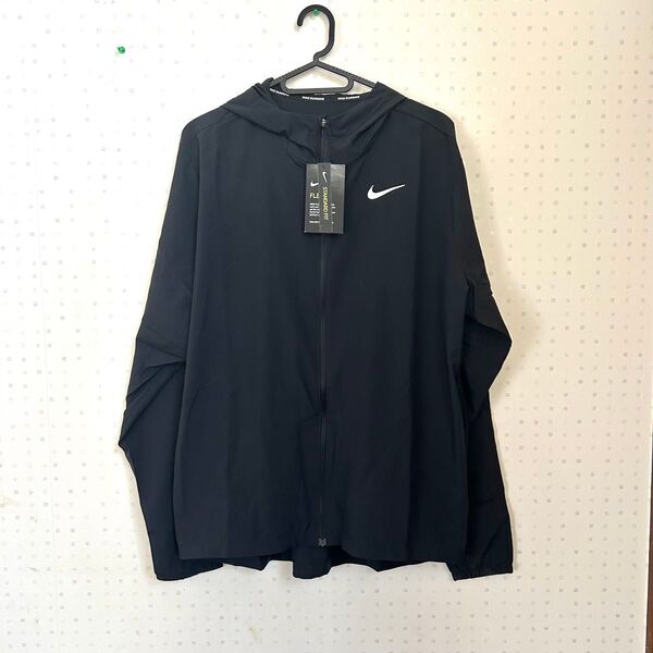 新品未使用【NIKE】ナイキ ブラック ジャケット ランニングジャケット フーデッド 黒 L ウインドブレーカー