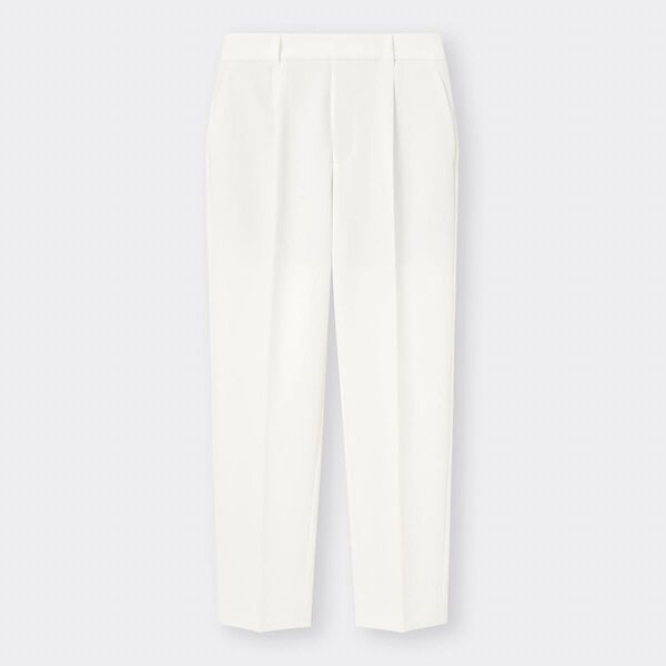 【gu】タックテーパードパンツ(標準65.0~69.0cm)オフホワイト(Sサイズ)
