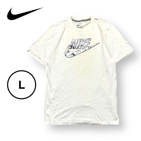 NIKE ナイキ ロゴプリントTシャツ スウォッシュ ロゴ 半袖 Tシャツ L ライトイエロー アメリカ古着