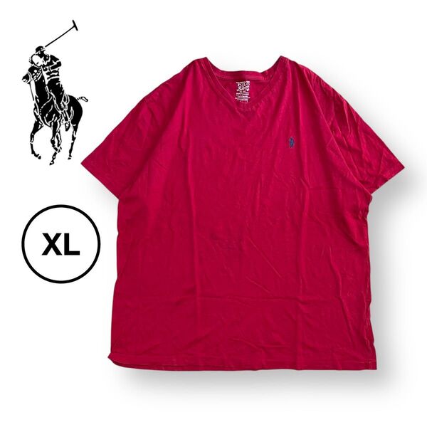 ポロ ラルフローレン ワンポイントロゴ VネックTシャツ ポニー 大きめサイズ 半袖 POLO トップス 刺繍