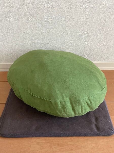 クッション モチモチクッション 緑色円形クッション 直径約40cm ニトリ