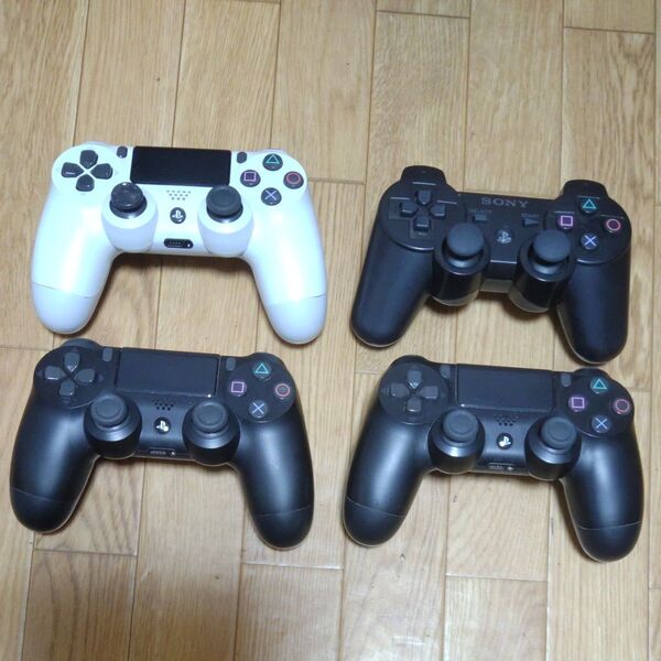 ジャンク品 PS4・PS3 ワイヤレスコントローラー 合計4本 ブラック ホワイト PlayStation