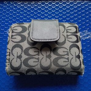 二つ折り財布 ブラック×グレー