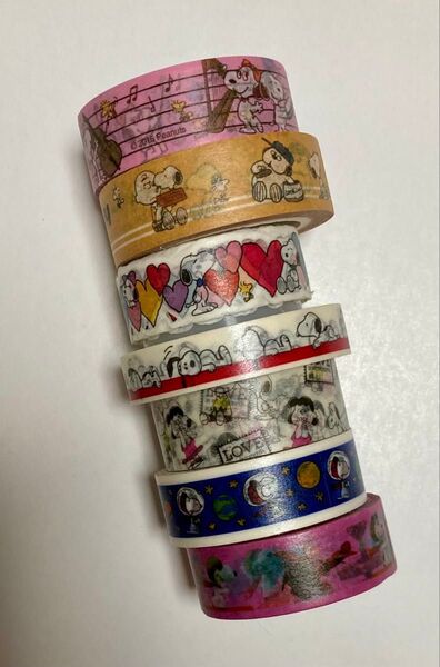 【 O 】スヌーピー マスキングテープ 中古7点セット