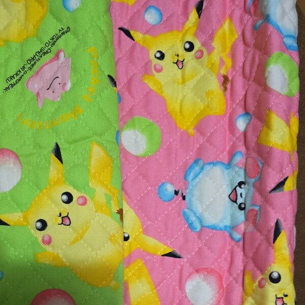 ポケモン キルティング生地 2枚セット ピカチュウ ソーナンス プリン30×60