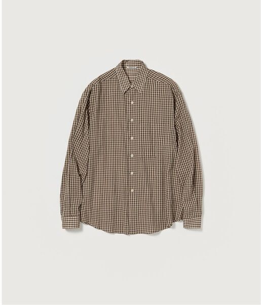 AURALEE AIRY LIGHT COTTON CHECK BIG SHIRT/チェック シャツ BROWN 4サイズ