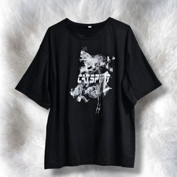 韓国 y2k サブカル プリントTシャツ 黒 ブラック