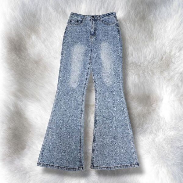 SHEIN Dazy ジーンズ ライトブルー フレアデニム ブーツカット