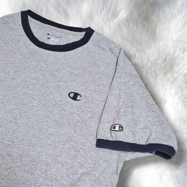 チャンピオン Champion リンガーTシャツ トリムロゴ刺繍ワンポイント