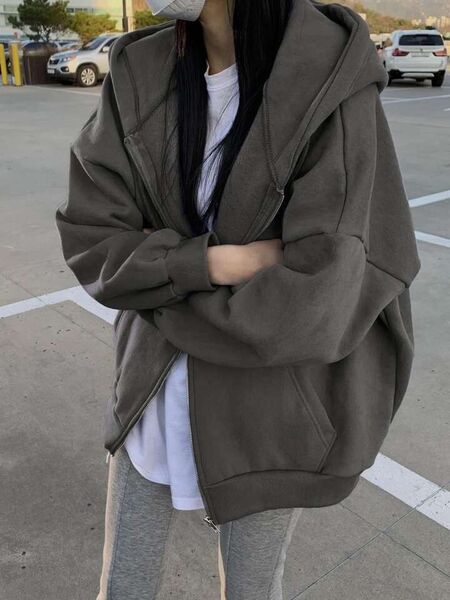 SHEIN パーカー グレー オーバーサイズ XXL