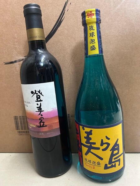 サントリー 赤ワイン 登美の丘 赤ワイン 時のかさね 750ml 美ら島(ちゅらじま)25度 泡盛 新里酒造