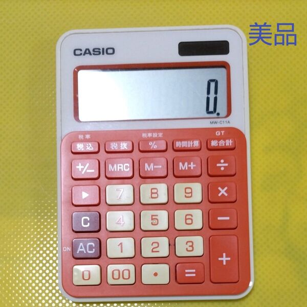 ★ CASIO 10桁 ソ―ラ―実務電卓 NW−C11A(フレッシュオレンジ)