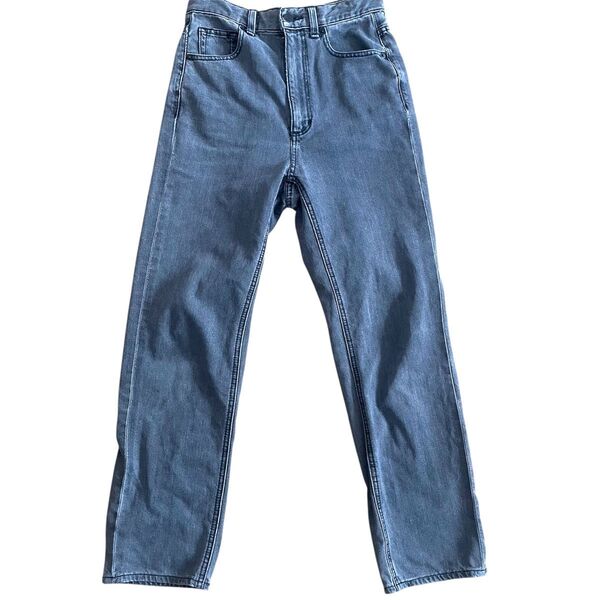 GU グレー ストレート ジーンズ パンツ デニム221-325250 S デニムパンツ 古着 ジーユー