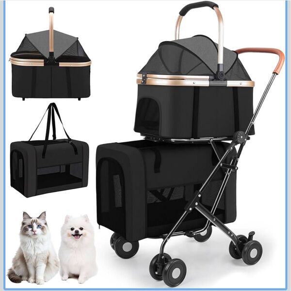 ペットカート 分離型 ダブルデッカー 大容量 折りたたみ式 犬用 カート
