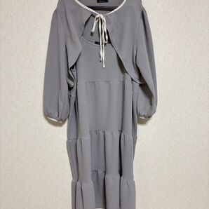 2way ボレロ付き キャミソールティアードワンピース 3L