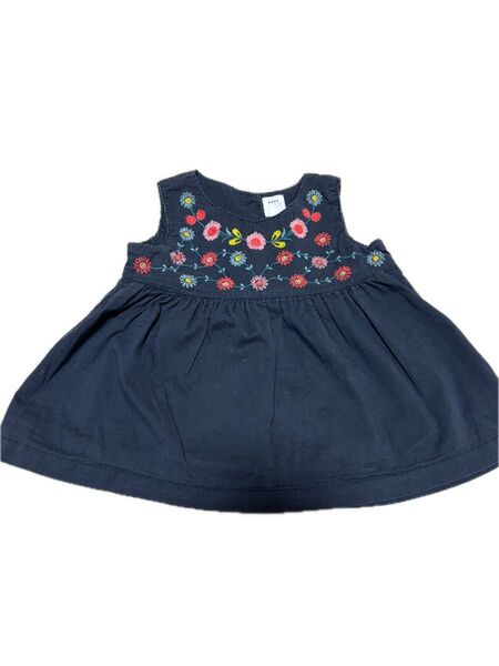 GAP ベビー服 刺繍入りノースリーブトップス ネイビー 12~18month
