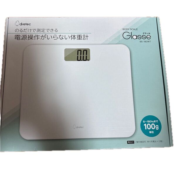 dretec 体重計 BS-180WT ホワイト dretec BODY SCALE Glasse ドリテック