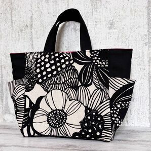 サイドポケット付きトートバッグハンドメイド