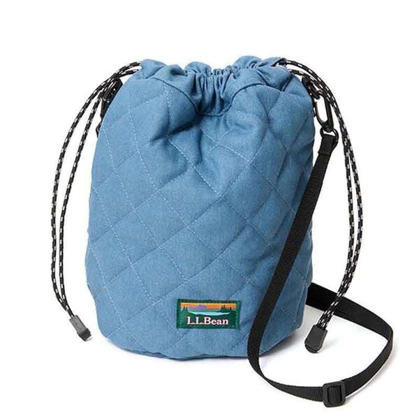 新品 L.L.Bean エルエルビーン デニム調 キルティングポシェット ショルダーバッグ 巾着