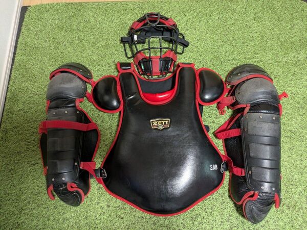 ZETT PROSTATUS 軟式用キャッチャー防具 面・プロテクター・レガースセット ゼット プロステイタス