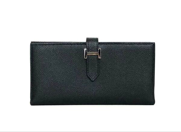 未使用☆正規品 エルメス HERMES ベアンスフレ ブラック 黒 ノワール 長財布 ヴォー エプソン シェーブル シルバー金具