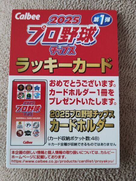 カルビー 2025 プロ野球チップス ラッキーカード 未使用 カードホルダー用