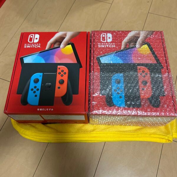 【新品未使用品】 Nintendo Switch 有機ELモデル カラー ネオン 2台セット 店舗印なし