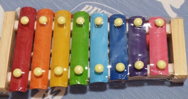木製 鉄琴 カラフル おもちゃ 知育玩具